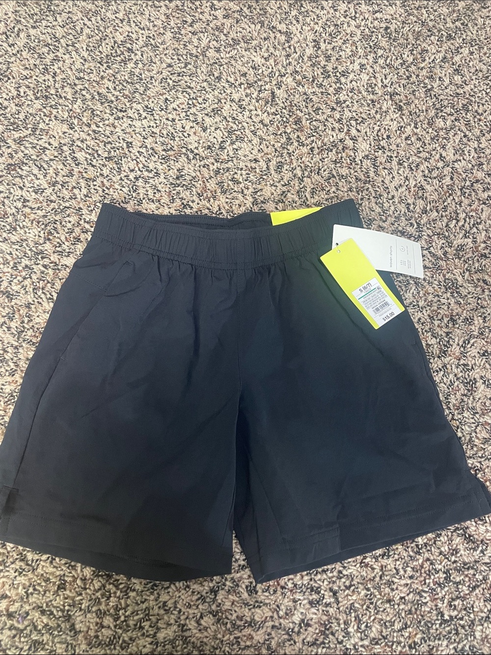 all in motion Stretch Woven Athletic Shorts Boys Size S (6/7) NWT Black